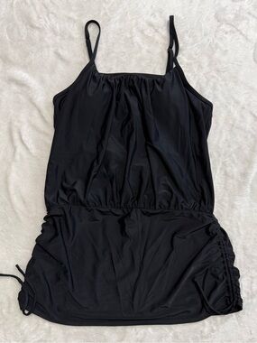 Beachsissi Black Blouson Modest Swim Dress